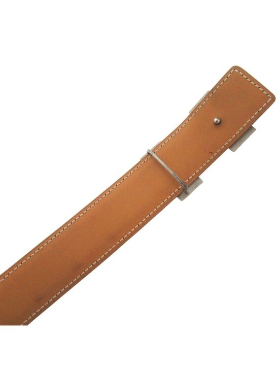 Hermes Constance Hmartelee Giboshi Reversible Belt 80 Brown Beige Silver